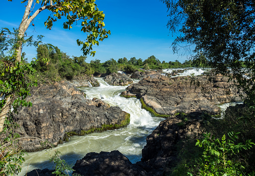Somphamit Waterfalls or Liphi Waterfalls at Don Khone island , Laos near the cambodian border