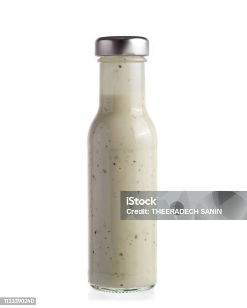Salad Dressing In Bottle Stock Photo - Download Image Now - Salad Dressing, Bottle, Stuffing - Food