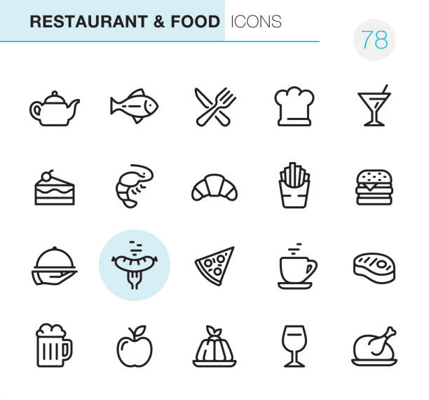 ilustrações de stock, clip art, desenhos animados e ícones de restaurant & food - pixel perfect icons - creme cozinhado