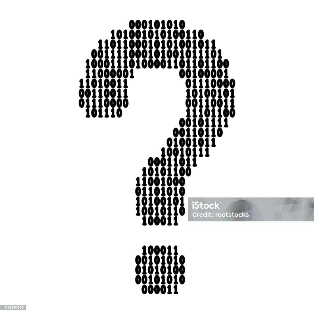 Binary Code Question Mark Stock Illustration - Download Image Now ...