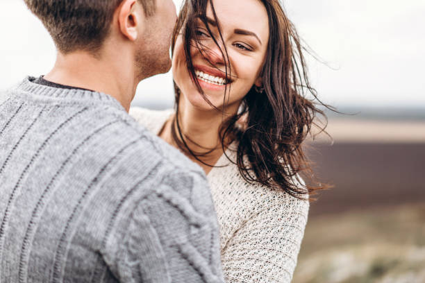 istock Romantic happy couple enjoy spending time together outdoor. 1133392256