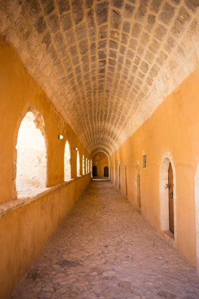 Passageway in the West Gate at the Arkadi Monastery, Arkadi, Crete, Greece.