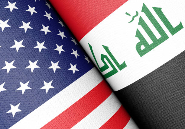 American And Iraqi Flag Pair American And Iraqi Flag Pair iraqi kurdistan stock pictures, royalty-free photos & images