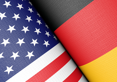 American And German Flag Pair