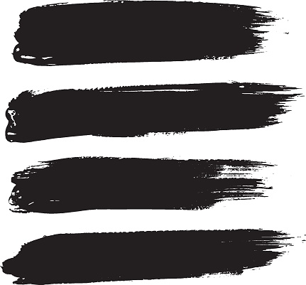Set of black strokes isolated on white