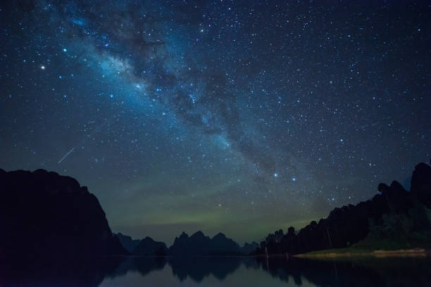 istock Milky Way in the sky over the lake 1133394445