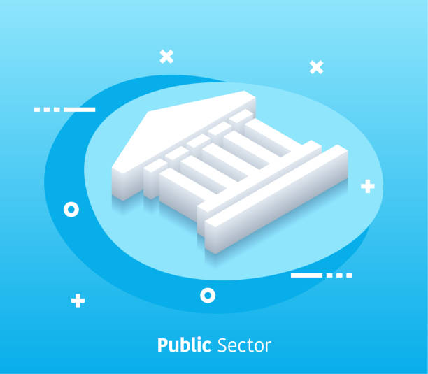 Isometric Public Sector Vector Web Banner & Icon Design Public sector isometric design concept with modern style gradients. Vector design elements useful for web banner or poster. government building infographic stock illustrations