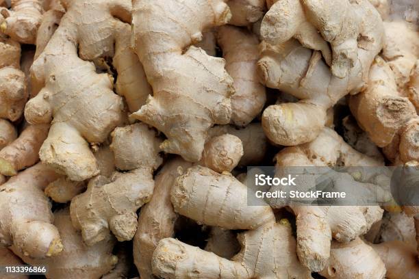 Ginseng Pile Of Background Stock Photo - Download Image Now - Ginger - Spice, Agricultural Field, Heap