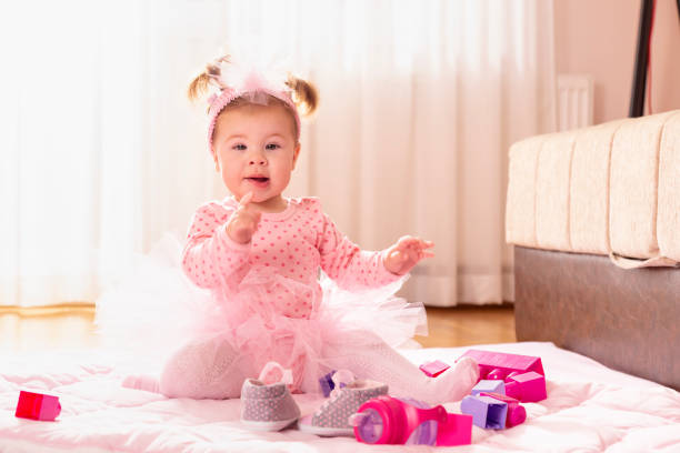 istock Baby girl making faces 1133402565