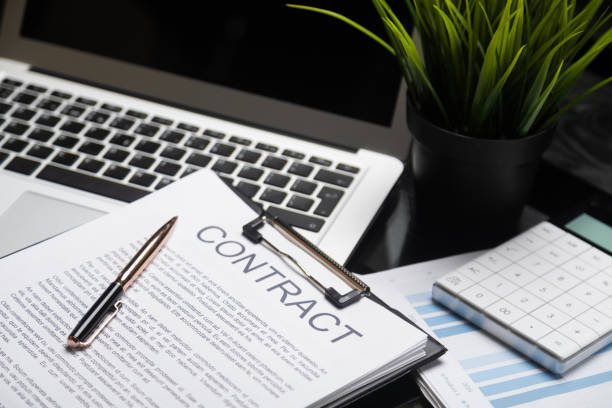 istock Office life, paperwork, client contract, business agreement concept 1133402591