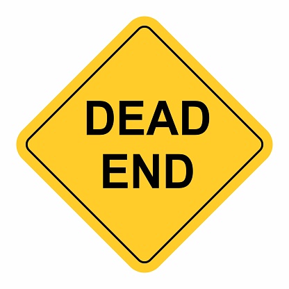 The Dead End Road Sign. Colorful illustration.