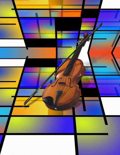 Modern Art violin abstract Modern Art violin abstract composer photos stock pictures, royalty-free photos & images