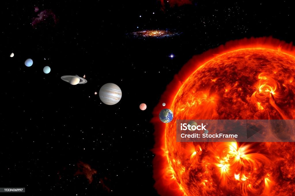 Sun System (Elements are furnished by NASA) Sun System, Elements are furnished by NASA Galaxy Stock Photo