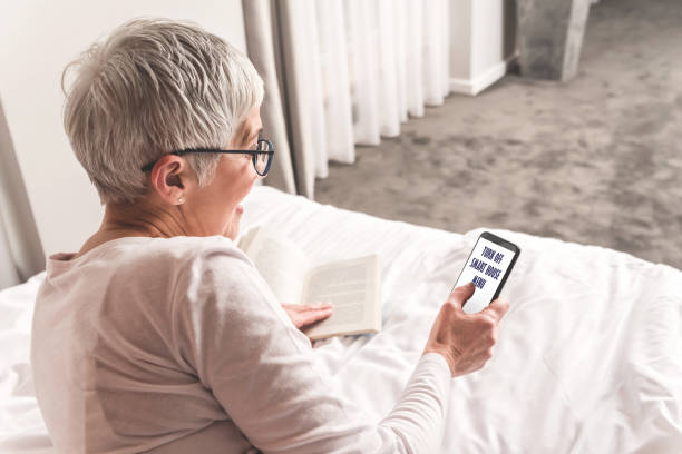 Woman using app on her mobile phone