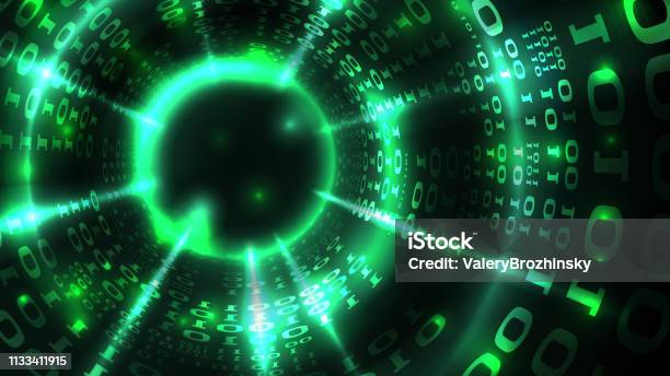Abstract Computer Data Background Matrix Binary Code Data Stream ...