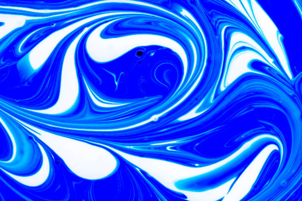 istock Abstract background of blue and white liquid paint swirls 1133412637