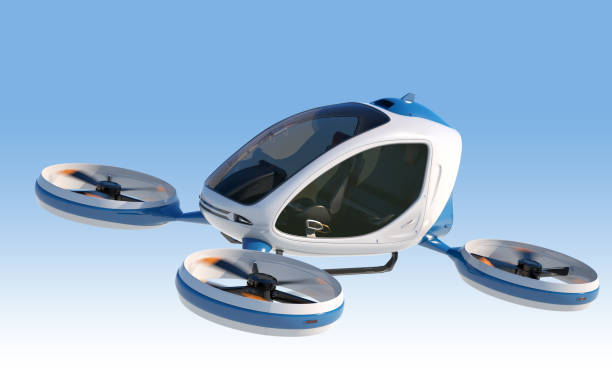 istock Electric Passenger Drone flying in the sky. 1133414733