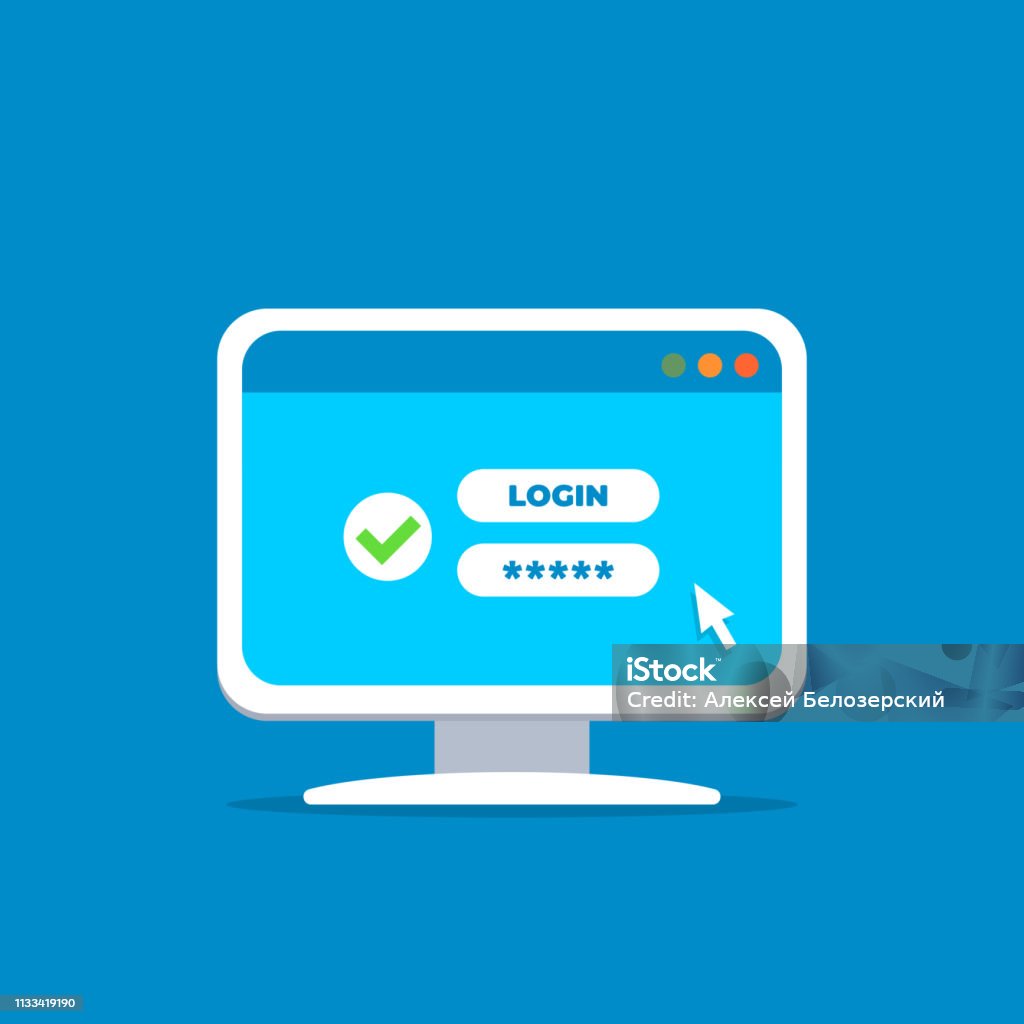 Authorization Form On Screen Computer Stock Illustration - Download ...