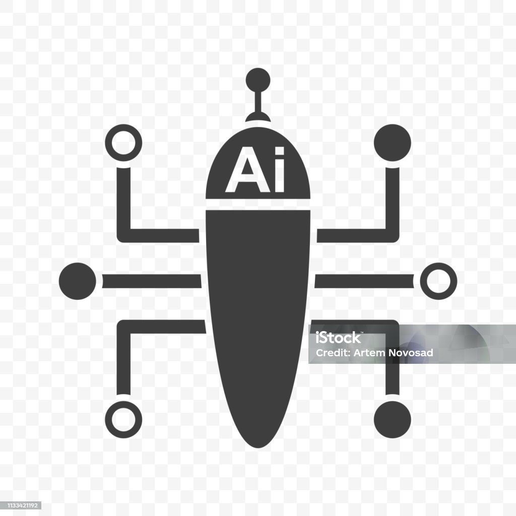 Multifunctional artificial intelligence icon. Minimalistic image of a multitasking robot. Vector on transparent background. Multifunctional artificial intelligence icon. Minimalistic image of a multitasking robot. Vector on transparent background Logo stock vector