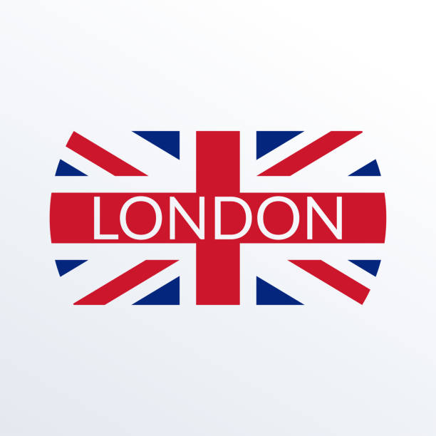 런던 텍스트입니다. 영국 또는 영국 국기와 타이포 그래피 디자인. 런던 시티 배너, 포스터, 티 인쇄, 영국 국기와 함께 t 셔츠 그래픽. 벡터 일러스트입니다. - letter t golf tee isolated stock illustrations
