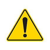 istock Caution warning sign with exclamation mark. Alert, danger, hazard, attention and error symbol. Yellow road sign. Triangle shape. Vector illustration. 1133423141