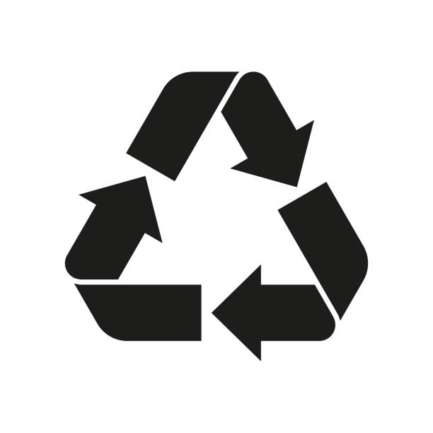 ilustrações, clipart, desenhos animados e ícones de recicl o sinal. reutilize o símbolo com setas. ícone da proteção do eco e do ambiente. ilustração do vetor. - paper white garbage nobody