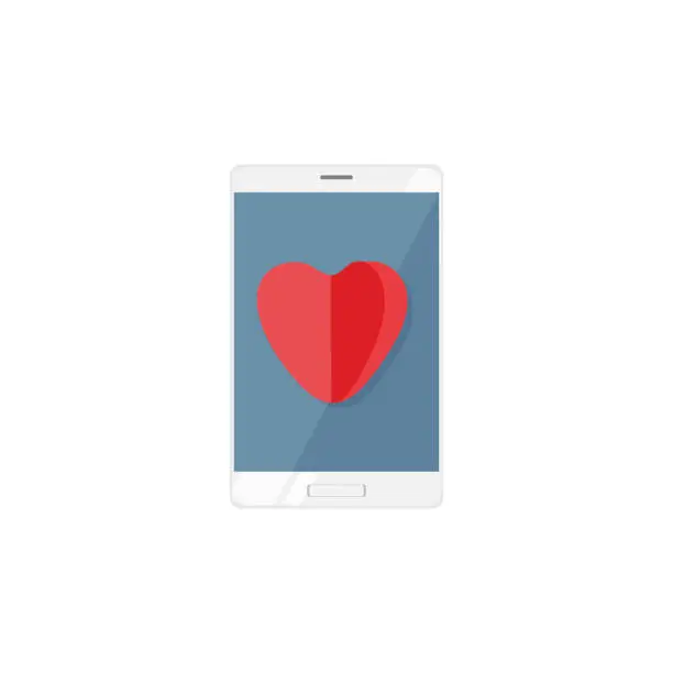 Vector illustration of Smartphone with heart