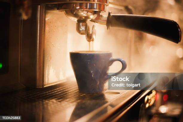Espresso Coffee Maker Stock Photo - Download Image Now - Coffee - Drink, Coffee Maker, Bar - Drink Establishment