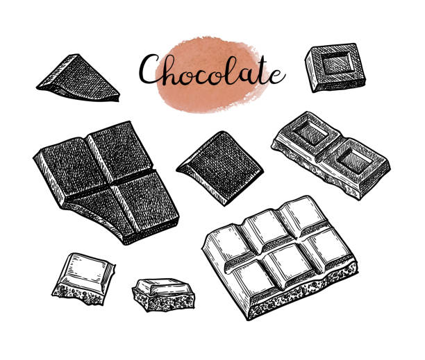 zestaw czekoladowy. - milk chocolate illustrations stock illustrations