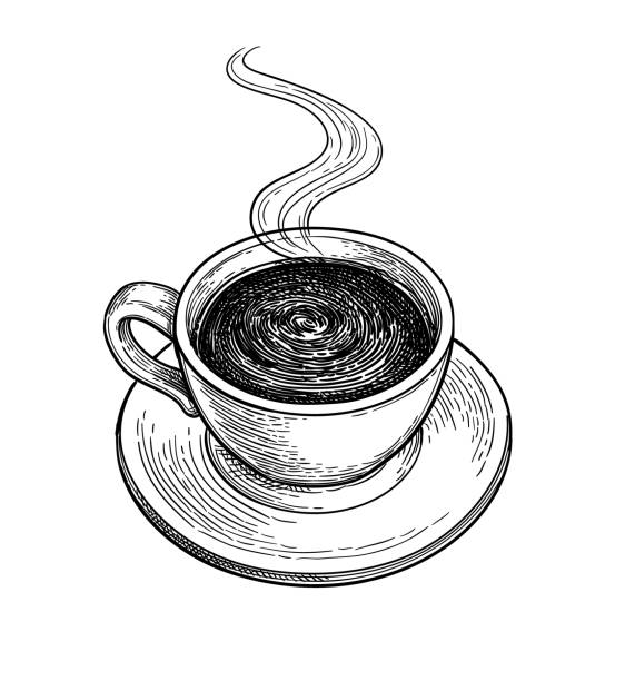 ilustrações de stock, clip art, desenhos animados e ícones de сup of hot chocolate or coffee. - chávena ilustrações