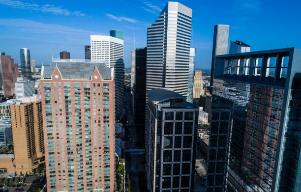 istock Towers rise up in Houston , Texas Downtown district 1133435849