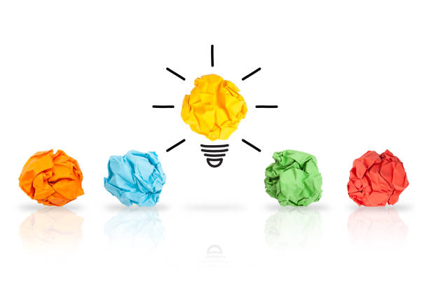 istock Creative Idea Concepts Light Bulb Crumpled Paper on White Background 1133435934
