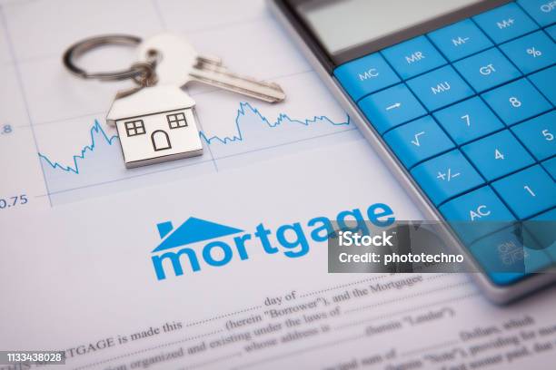 An Empty Mortgage Application Form With House Key Stock Photo - Download Image Now - Mortgage Loan, Mortgage Document, Financial Loan