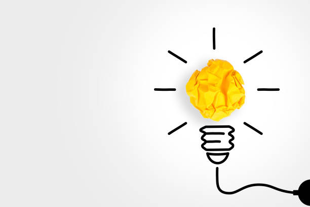 istock Creative Idea Concepts Light Bulb Crumpled Paper on White Background 1133438420