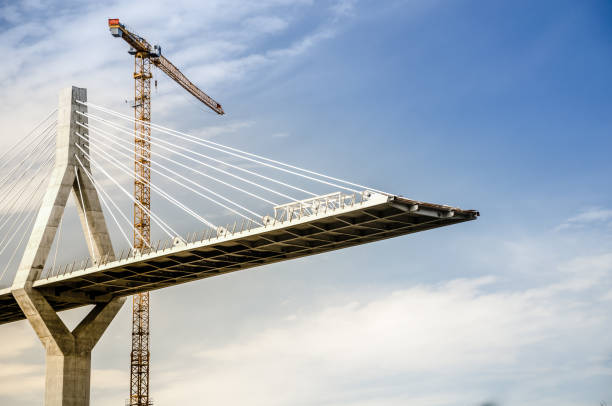 most poyab w budowie, freiburg, szwajcaria - cable stayed bridge zdjęcia i obrazy z banku zdjęć