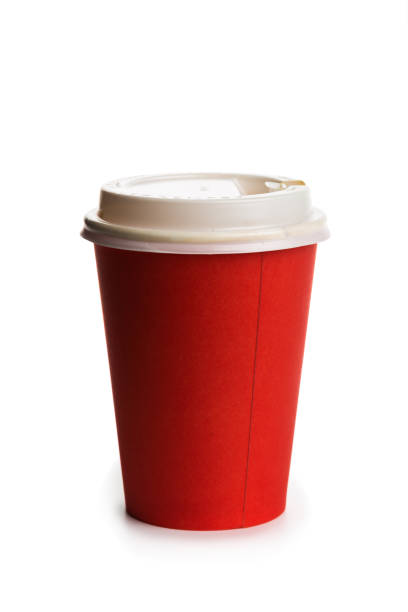 istock Red paper cup on a white background. Hot drinking cup. 1133440927