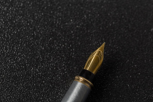 istock Fountain pen with clipping path on black background 1133441627
