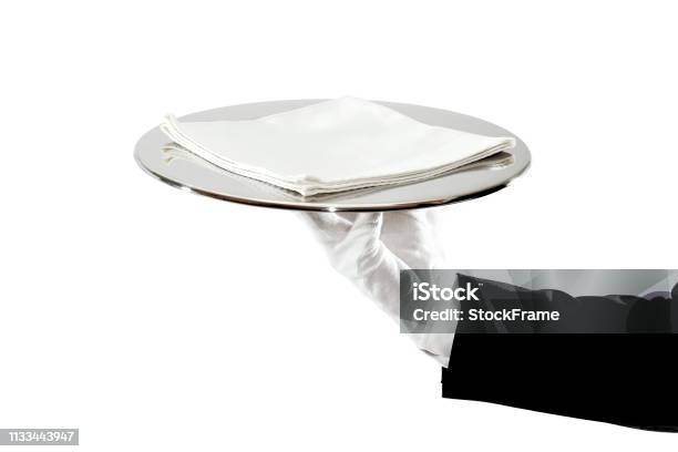 Present And Bring Stock Photo - Download Image Now - Flat - Physical Description, Napkin, Serving Dish