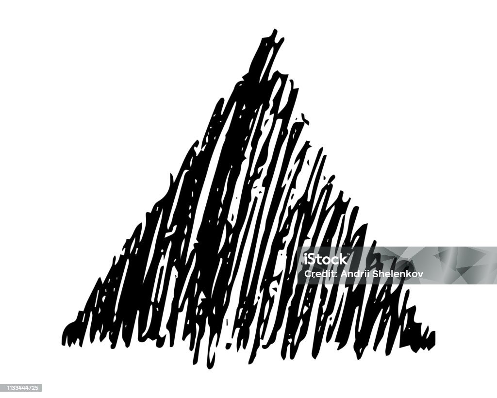 Scribble Triangle Hand Drawn Pencil Scribble Triangle Stock Illustration - Download Image ...