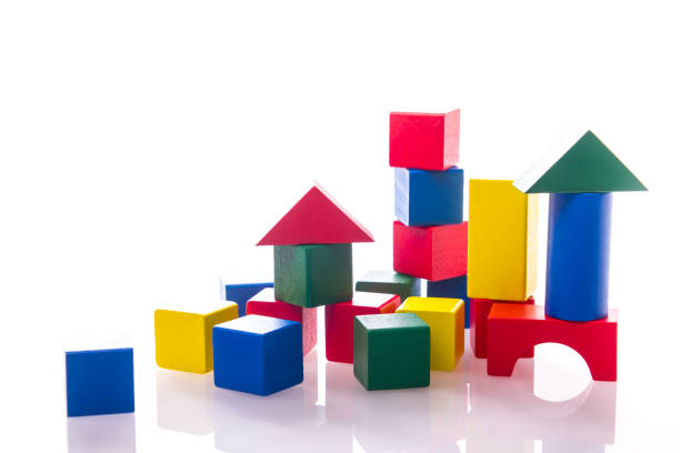 istock Kids educational developing toys frame on white background. Top view. Flat lay. Copy space for text 1133458968