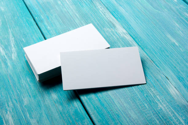 istock Business cards blank. Mockup on color background. Flat Lay. copy space for text 1133459860