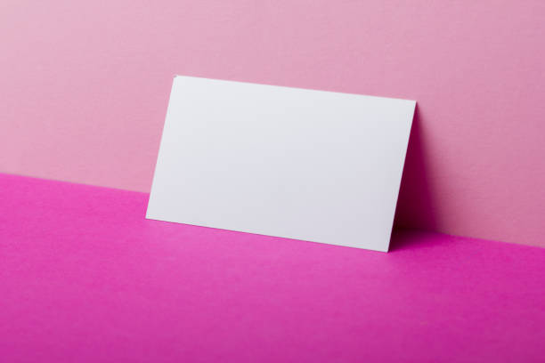 istock Business cards blank. Mockup on color background. Flat Lay. copy space for text 1133459890