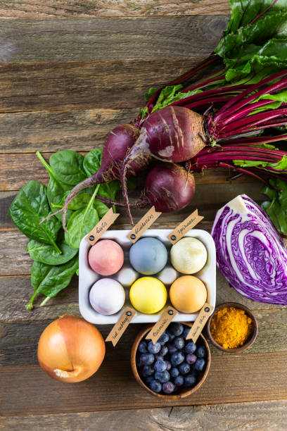 istock Easter eggs painted with natural egg dye from fruits and vegetables. 1133462290