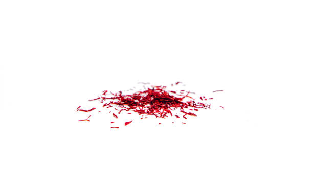 istock Saffron isolated on white. Saffron spice, the most expensive spice in the world. 1133465162