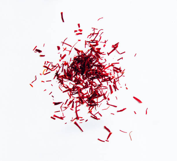 istock Saffron isolated on white. Saffron spice, the most expensive spice in the world. 1133465173