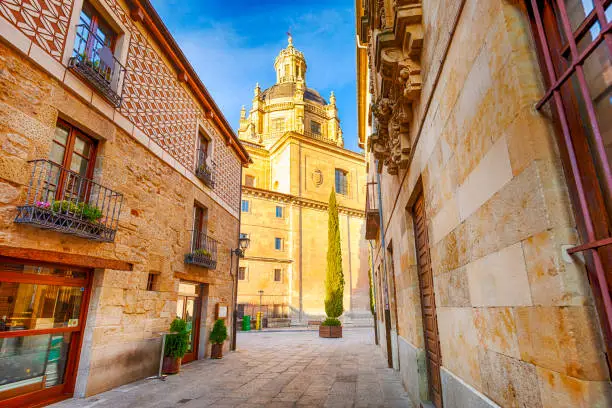 The Church of the Clerecia in the old town of Salamanca, Spain.