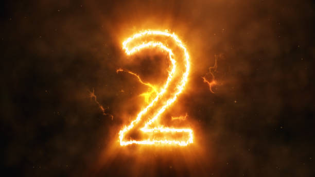 istock Realistic fire countdown with smoke and cloud. The fire counts from ten to zero. Abstract epic counter 3d illustration. Number 2 1133477735