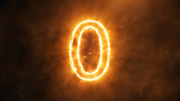 istock Realistic fire countdown with smoke and cloud. The fire counts from ten to zero. Abstract epic counter 3d illustration. Number 0 1133477742