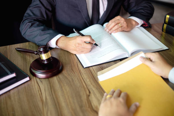 istock Lawyer or judge gavel with balance work with client 1133486185