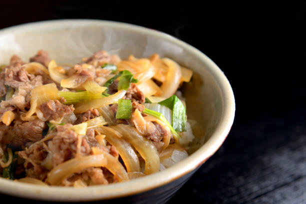Beef bowl. Japanese food.